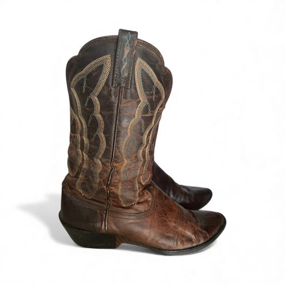 Ariat Heritage Western Pointed Toe Brown Leather Cowgirl Boots Sz 11 B Used - Picture 1 of 8